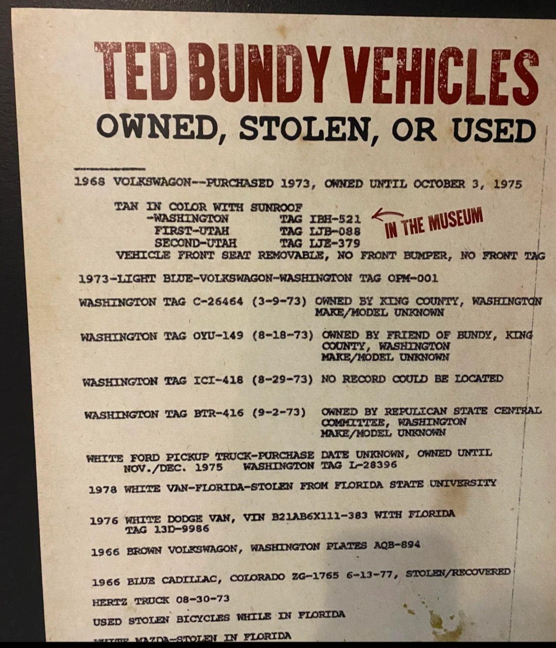 Bundy Evidence